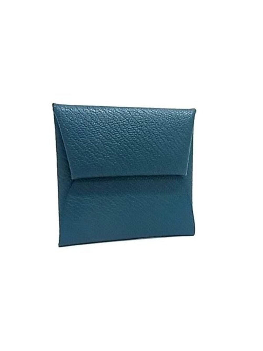 Hermes Bastia Chevre Silver Coin Purse Green
